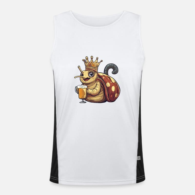Schnecke Bier Lustig Funktionelles Kontrast-Tank Top für Männer 