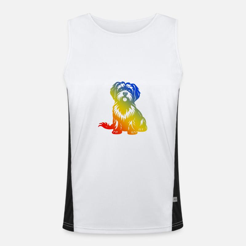 Havanese Dog Men's Functional Contrast Tank Top 