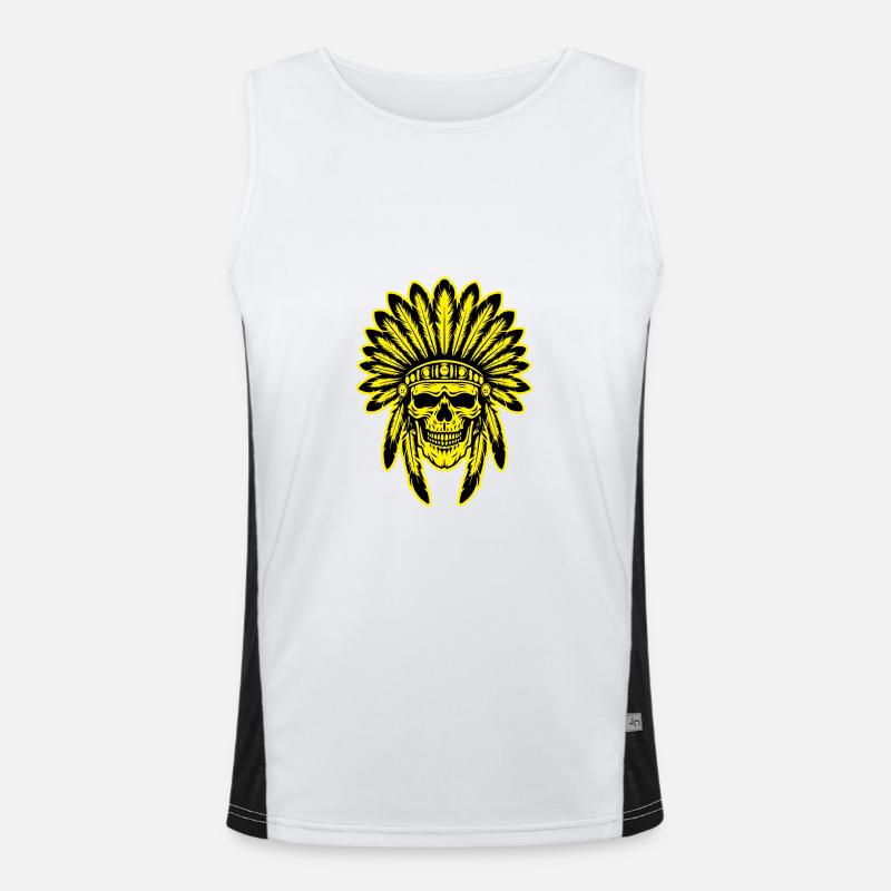 Apache TotenTier Indianer Funktionelles Kontrast-Tank Top für Männer 