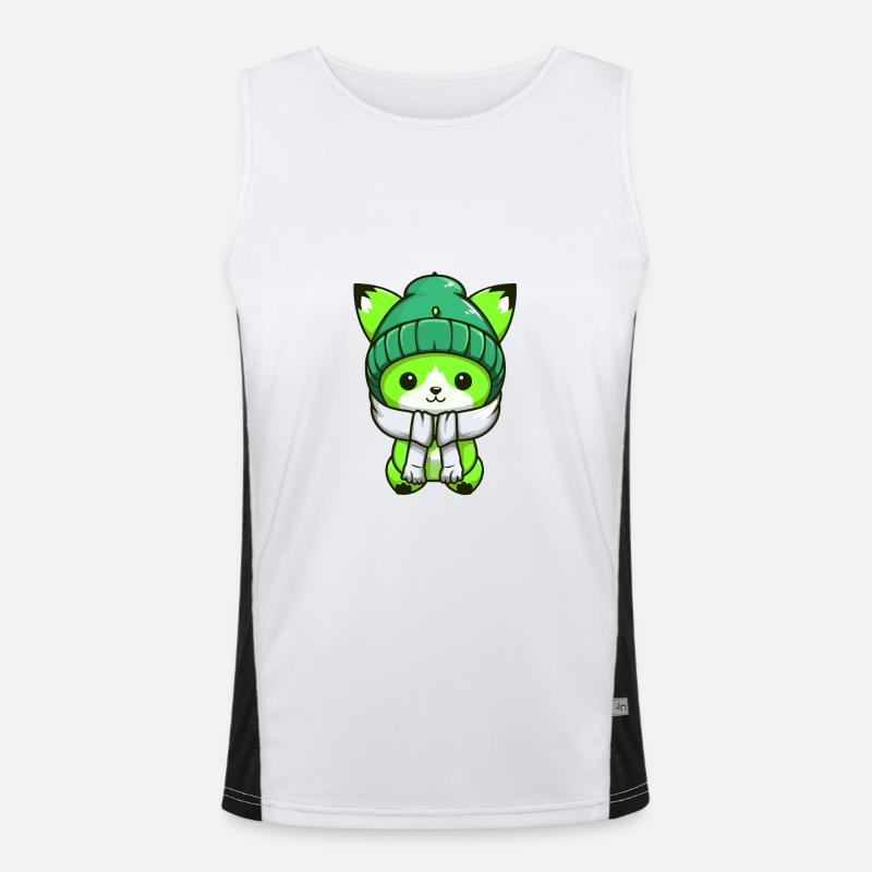 Fox Winter Comic - Men's Functional Contrast Tank Top  - white/black
