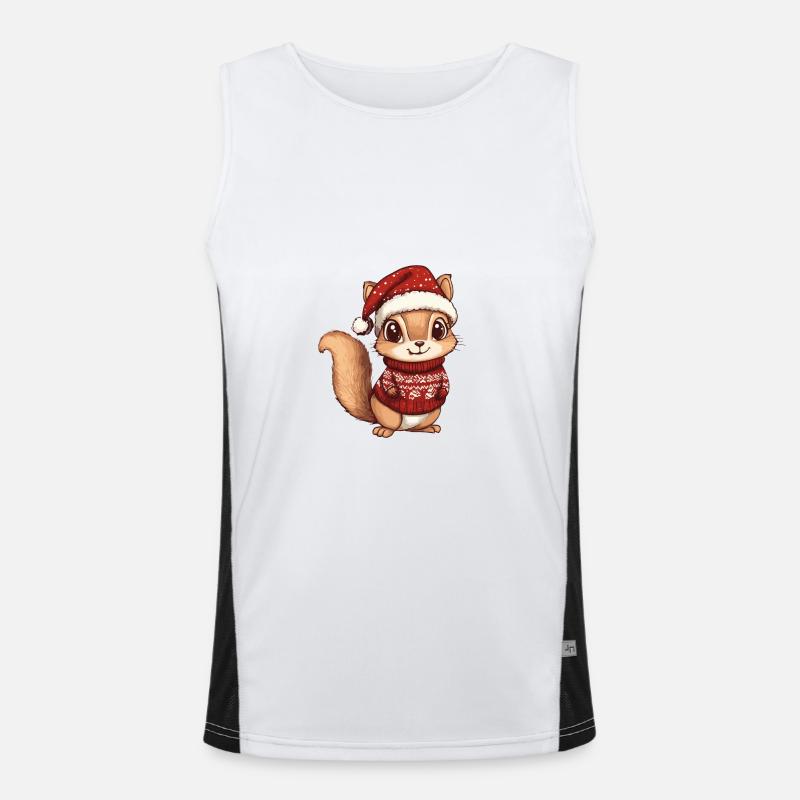 Eichhörnchen Weihnachten Comic Funktionelles Kontrast-Tank Top für Männer 