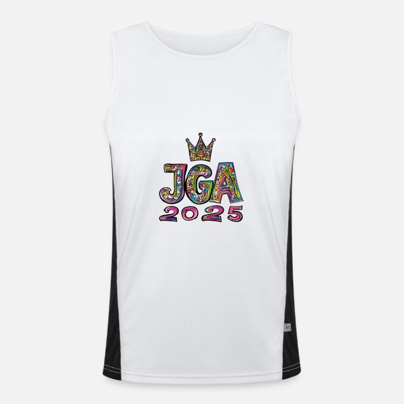Jga 2025 Bachelor Party - Men's Functional Contrast Tank Top  - white/black