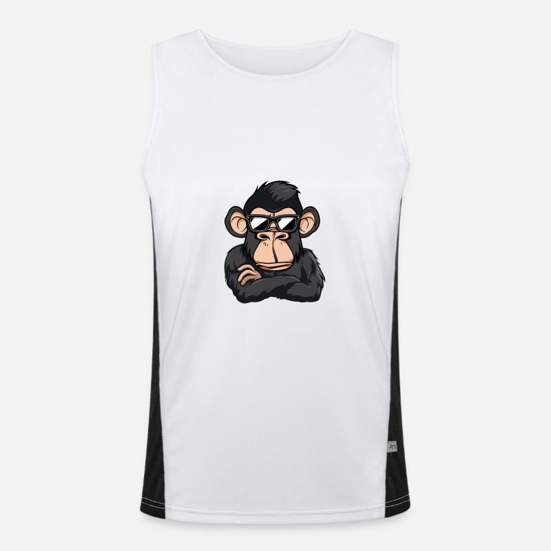 Affe Tier Funktionelles Kontrast-Tank Top für Männer 