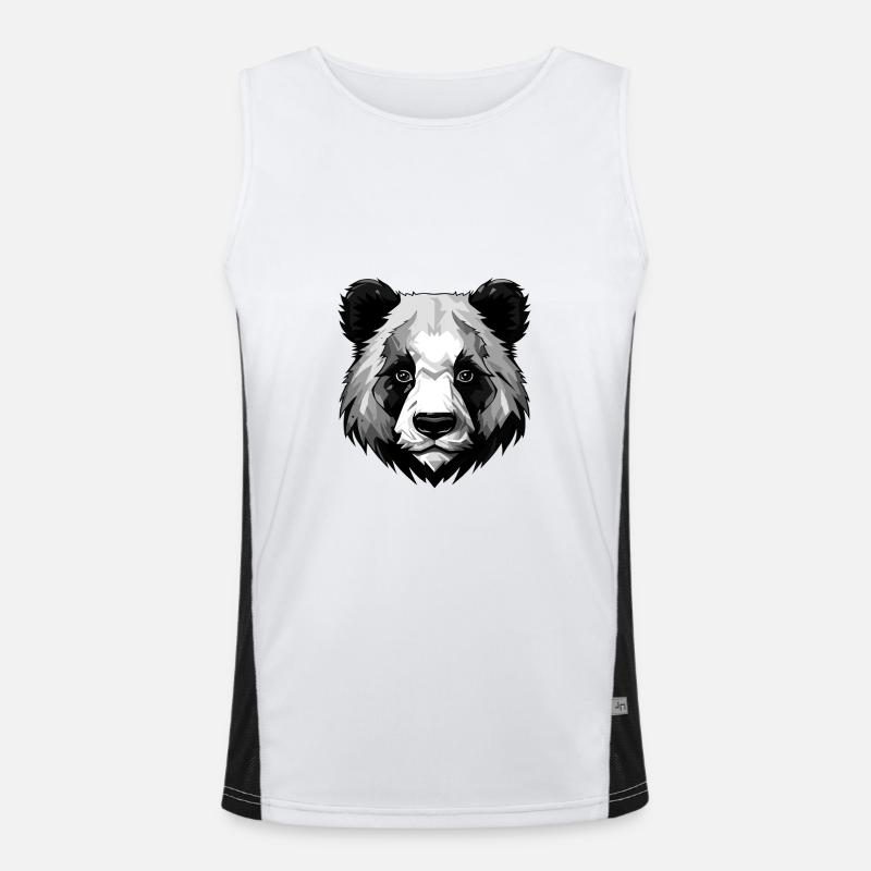 Panda Kopf Funktionelles Kontrast-Tank Top für Männer 