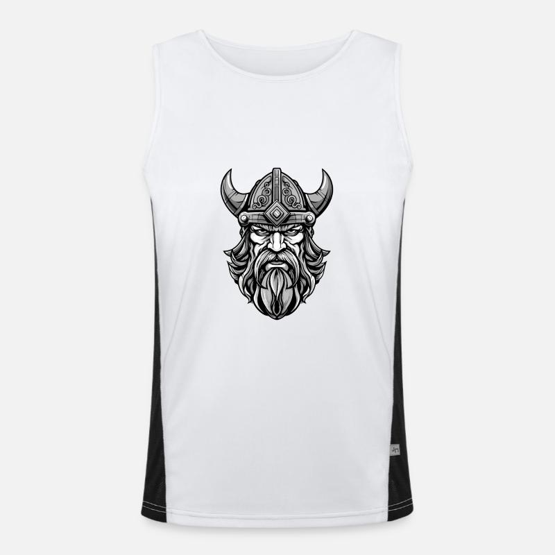 Wikinger Kopf Krieger Funktionelles Kontrast-Tank Top für Männer 