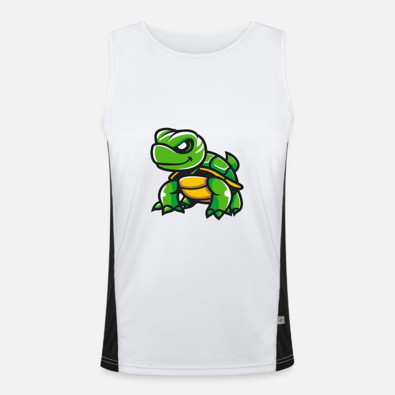 Turtle Comic - Men's Functional Contrast Tank Top  - white/black