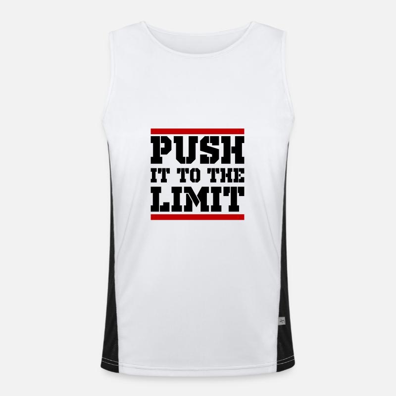 Push It To The Limit Training Spruch Funktionelles Kontrast-Tank Top für Männer 