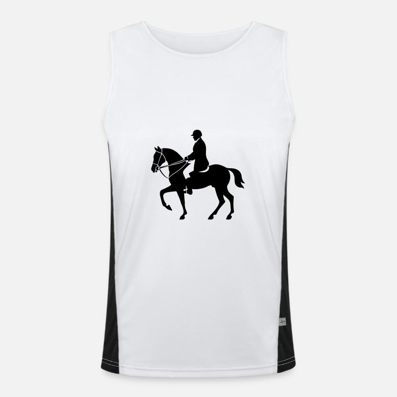 Riding Horse Man Silhouette Men's Functional Contrast Tank Top 