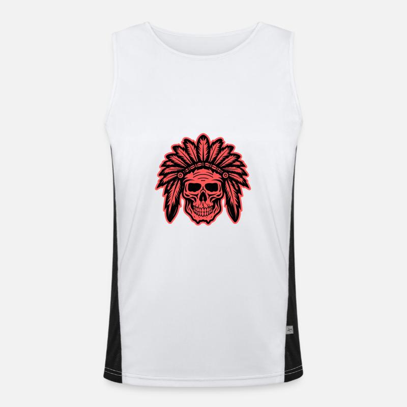 Apache Indian Chief Skull Men's Functional Contrast Tank Top 