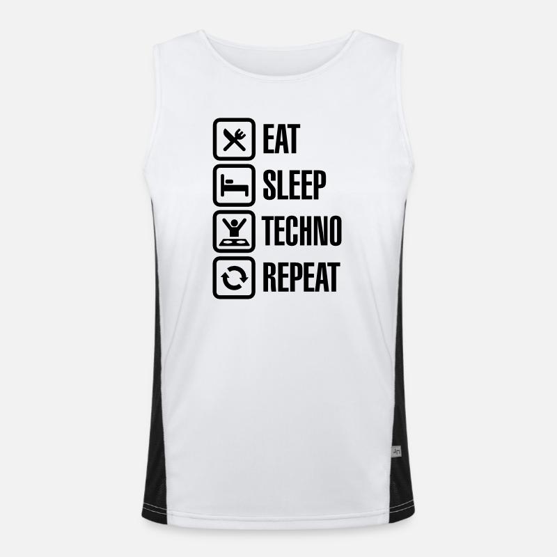 Eat Sleep Techno Repeat Men's Functional Contrast Tank Top 