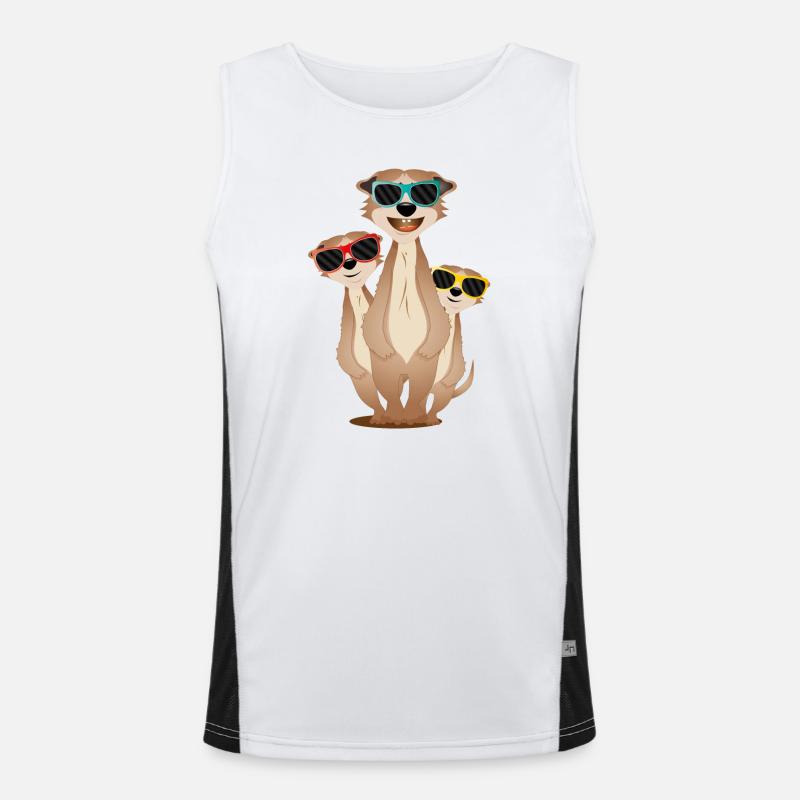 cool suricate groupe avec des lunettes de soleil Débardeur respirant contrasté Homme 