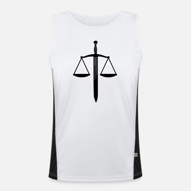 Dish scale with sword Men's Functional Contrast Tank Top 
