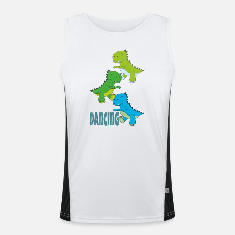 dinos dancing Funktionelles Kontrast-Tank Top für Männer 
