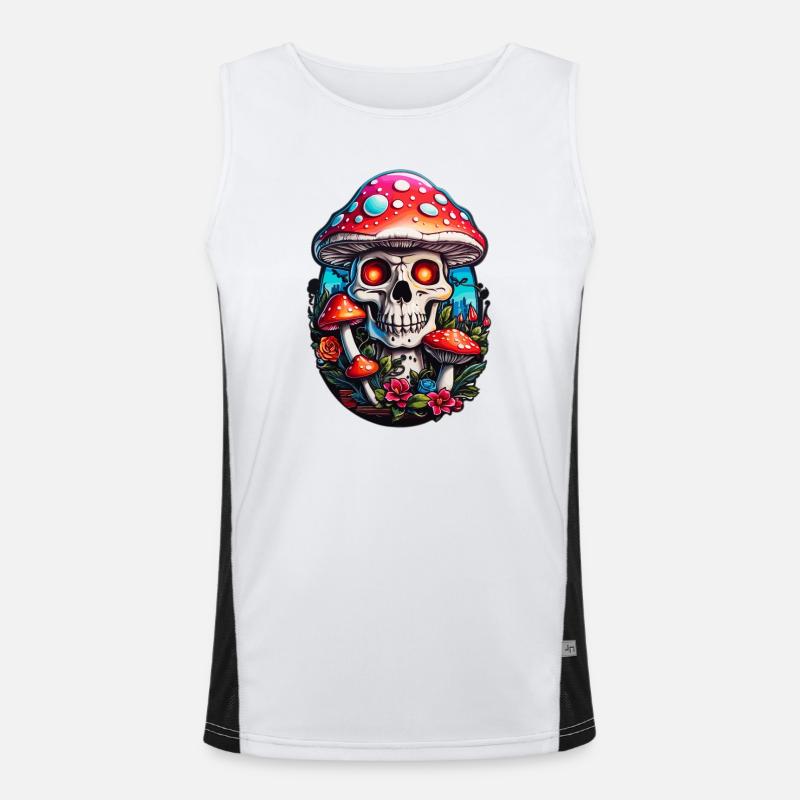 Skull Toadstool - Men's Functional Contrast Tank Top  - white/black