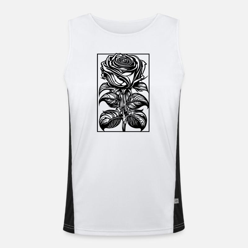Romantic Rose with Frame Men's Functional Contrast Tank Top 