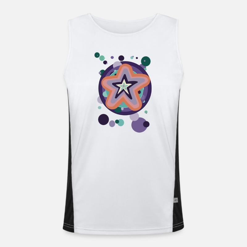 Abstract star pattern in pastel colors Men's Functional Contrast Tank Top 
