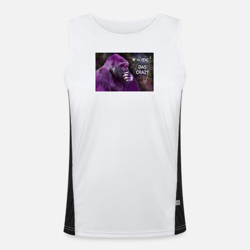 DAS Crazy Ja - Quantum Orangutan e mc2 Jugendwort Funktionelles Kontrast-Tank Top für Männer 