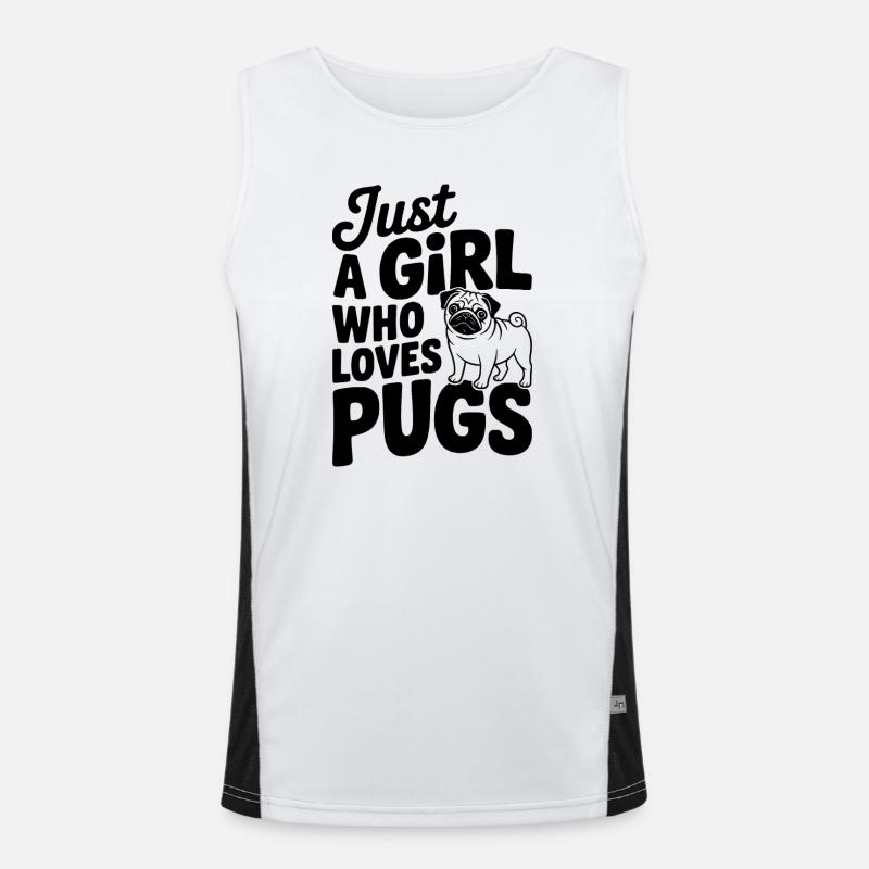 Nur ein Mädchen, das Möpse liebt Funktionelles Kontrast-Tank Top für Männer 