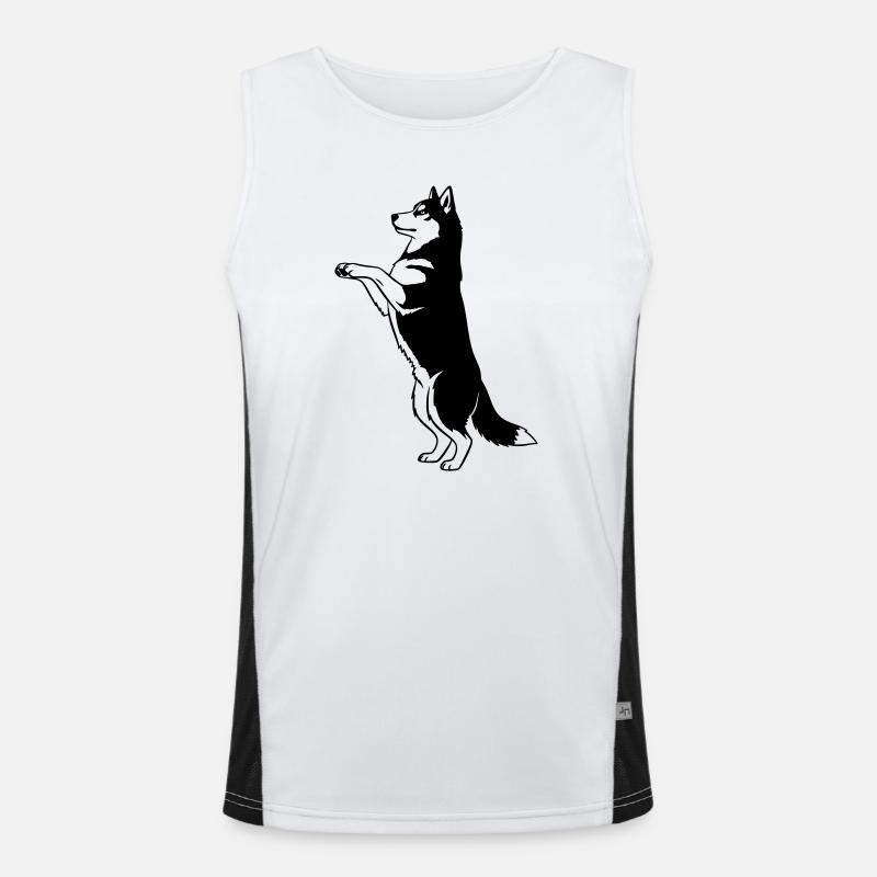 Stehender Hund Silhouette Vector Funktionelles Kontrast-Tank Top für Männer 