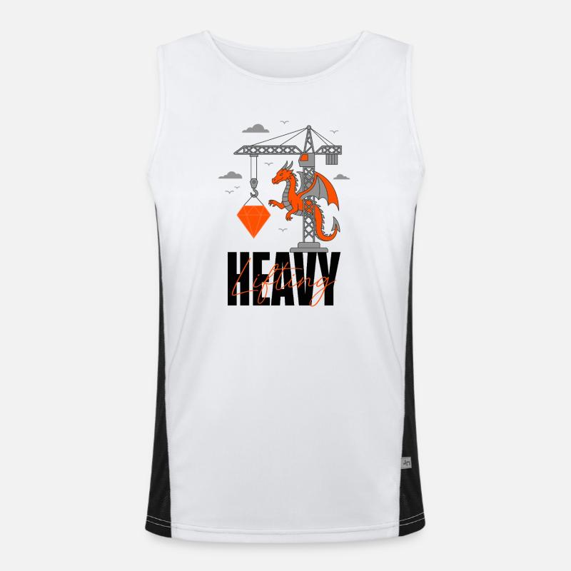 Heavy Lifting Drache Kran Funktionelles Kontrast-Tank Top für Männer 