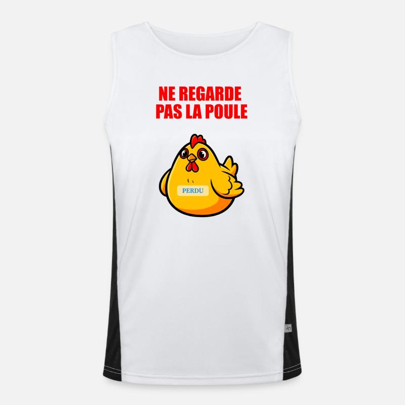 Don't Look at the Chicken - Absurd Humor Men's Functional Contrast Tank Top 