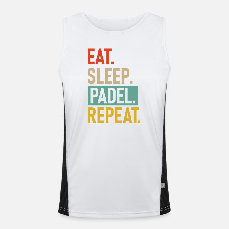 Padel | Eat.Sleep.Padel.Repeat. Funktionelles Kontrast-Tank Top für Männer 