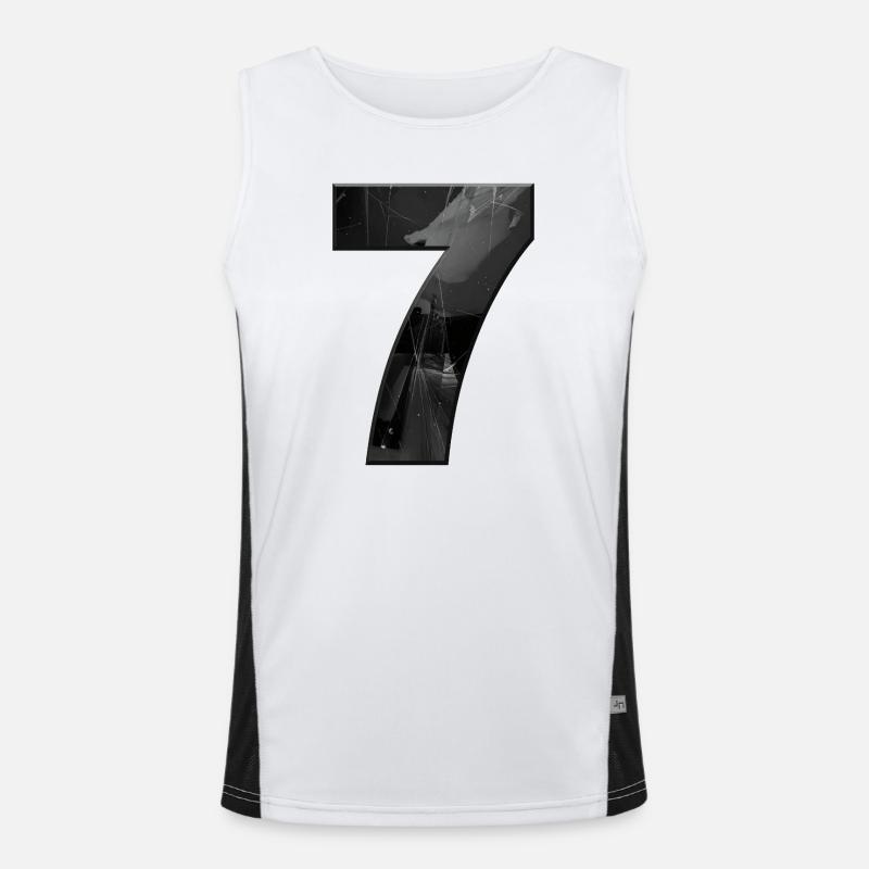 Schwarzgrau Sieben mit Splittern Funktionelles Kontrast-Tank Top für Männer 