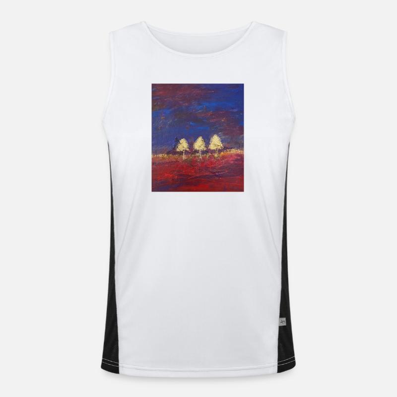 Three trees in sunset Men's Functional Contrast Tank Top 