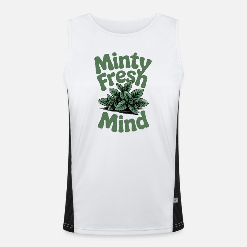 Fresh head | Mint Herbs Garden Humor Men's Functional Contrast Tank Top 