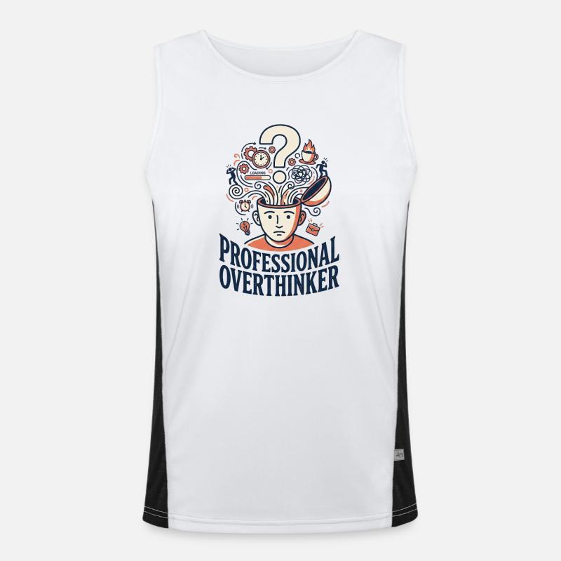 Professional Overthinker - Men's Functional Contrast Tank Top  - white/black