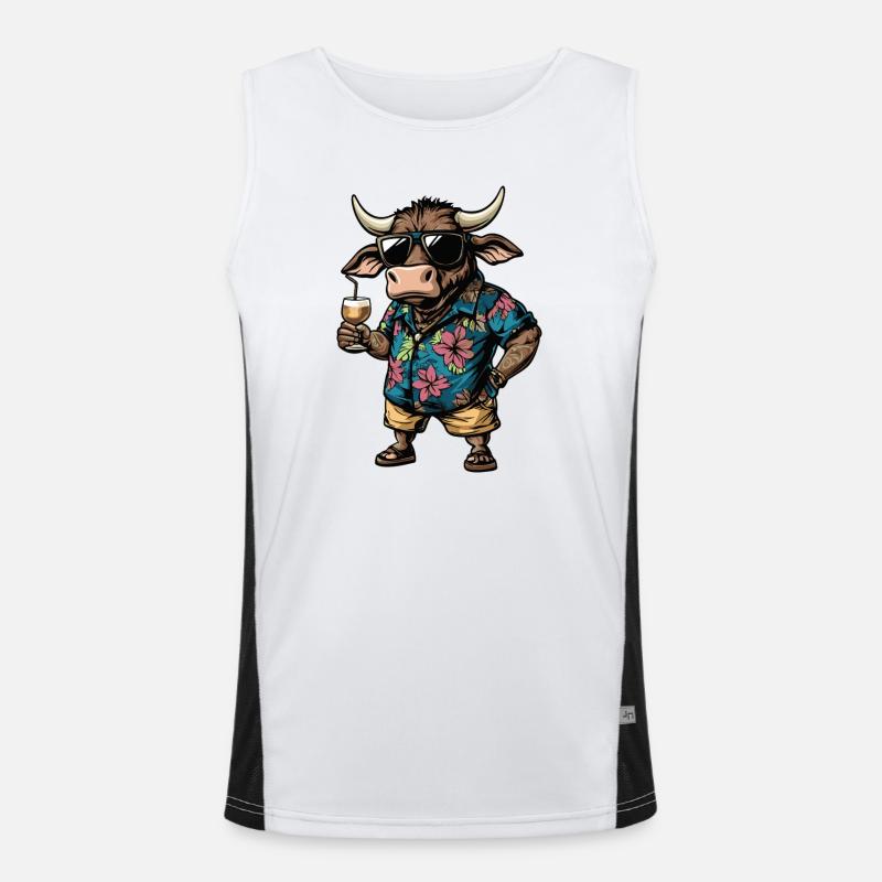 Taurus Comic Summer - Men's Functional Contrast Tank Top  - white/black