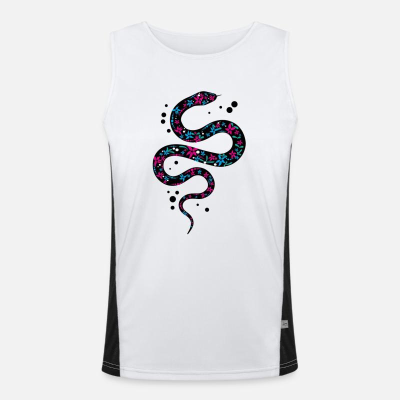 Black beautiful snake with pattern gift Men's Functional Contrast Tank Top 