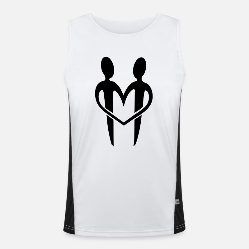 heart Men's Functional Contrast Tank Top 