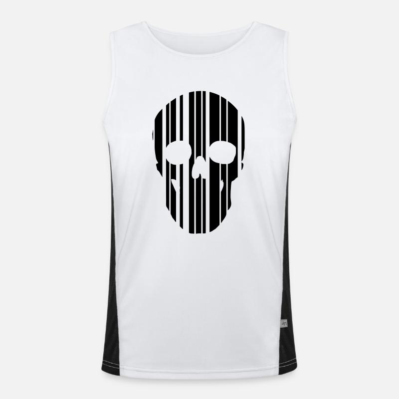crâne de code à barres Débardeur respirant contrasté Homme 