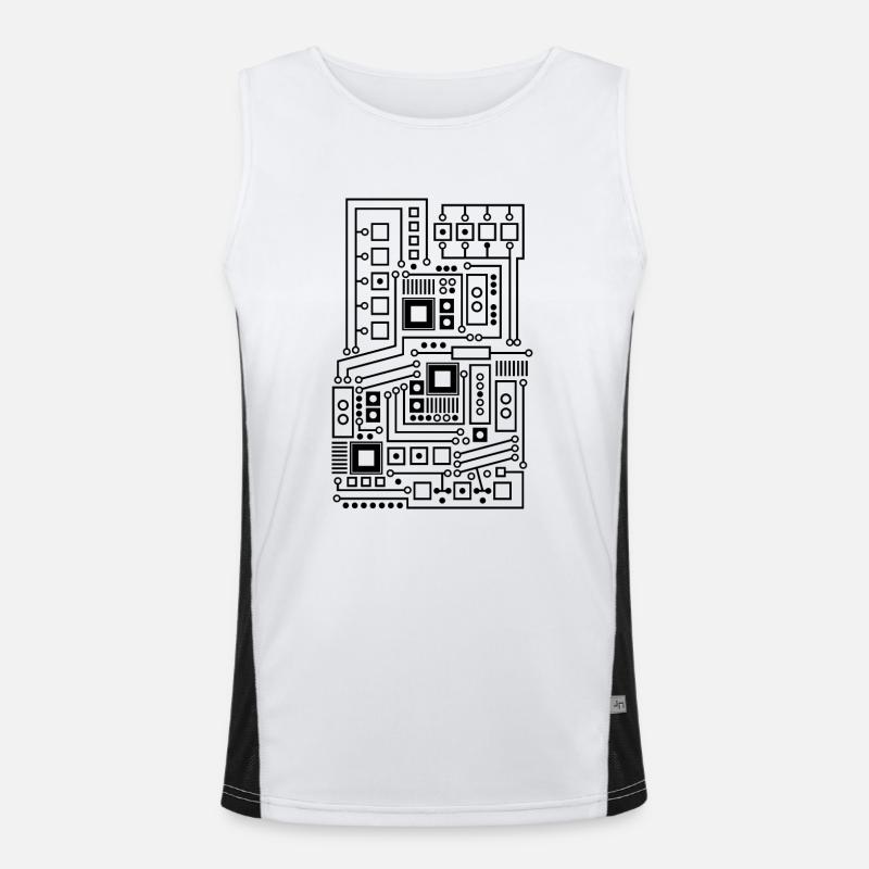 Platine Muster Technik Nerd Funktionelles Kontrast-Tank Top für Männer 