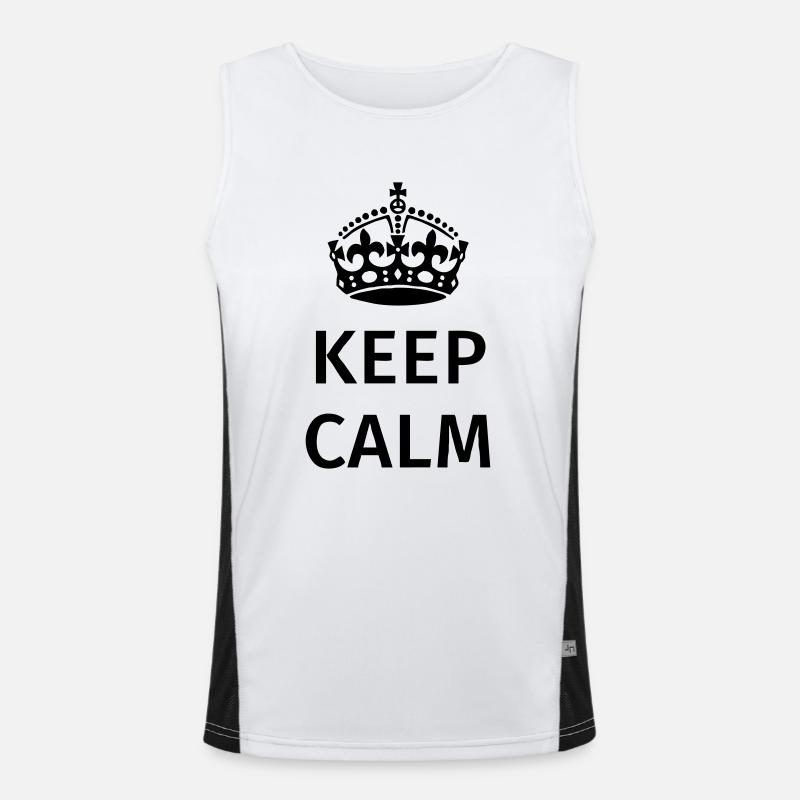 Keep Calm - Men's Functional Contrast Tank Top  - white/black