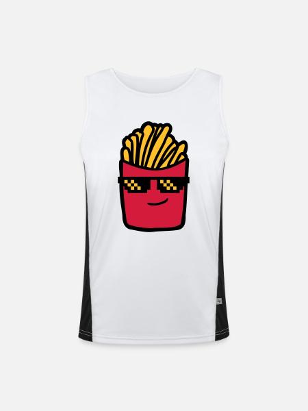 Cool French Fries - Men's Functional Contrast Tank Top - white/black