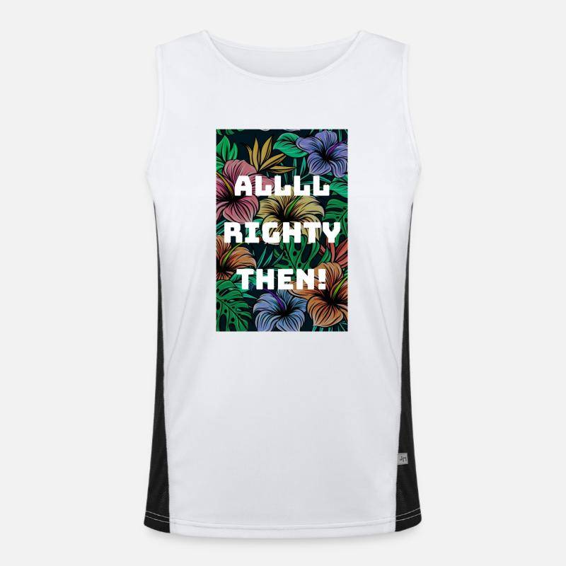 All Righty Then - Men's Functional Contrast Tank Top  - white/black