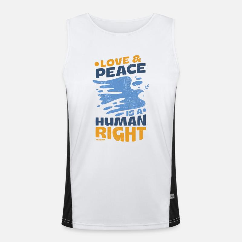 Human Rights Peace Men's Functional Contrast Tank Top 