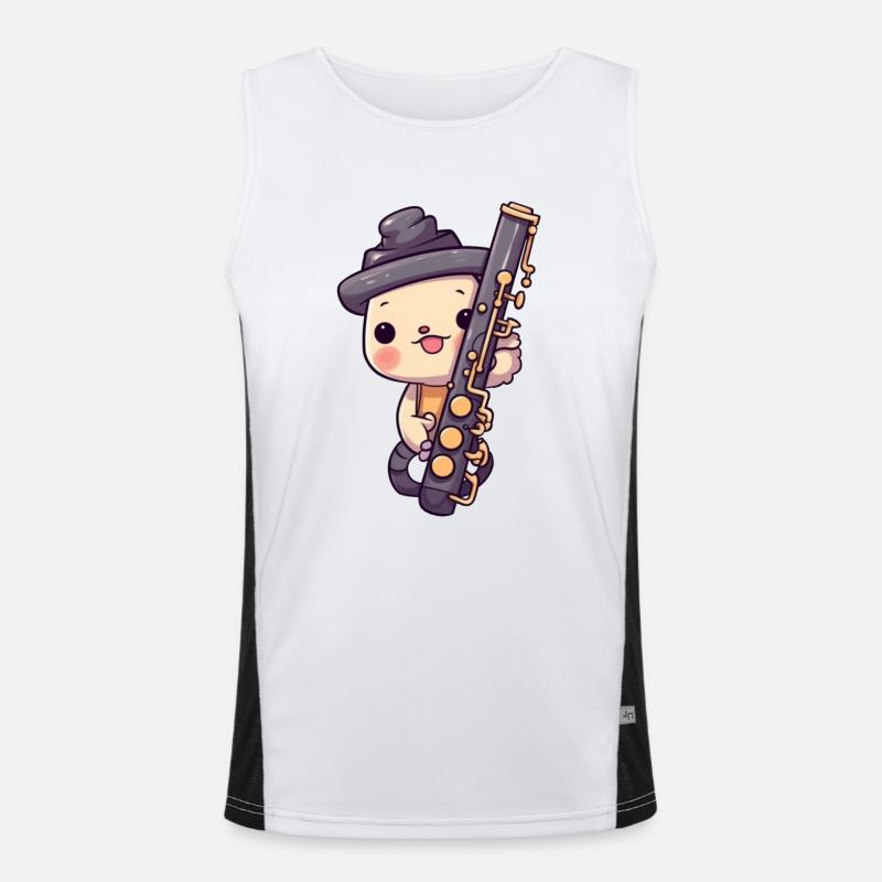 Klarinette im Comic Stil Funktionelles Kontrast-Tank Top für Männer 