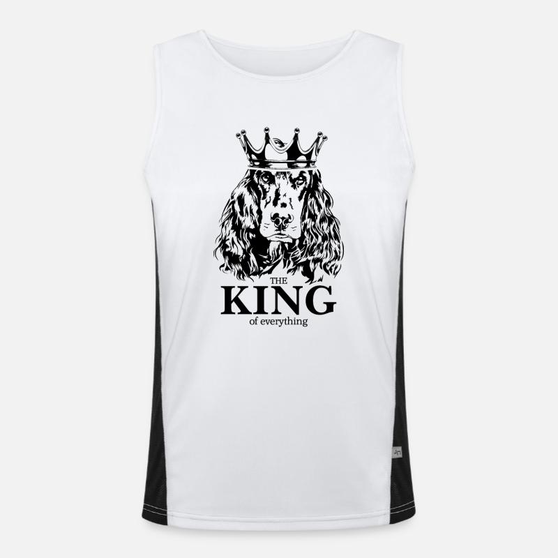 COCKER SPANIEL King Hundespruch Hunde Wilsigns Funktionelles Kontrast-Tank Top für Männer 