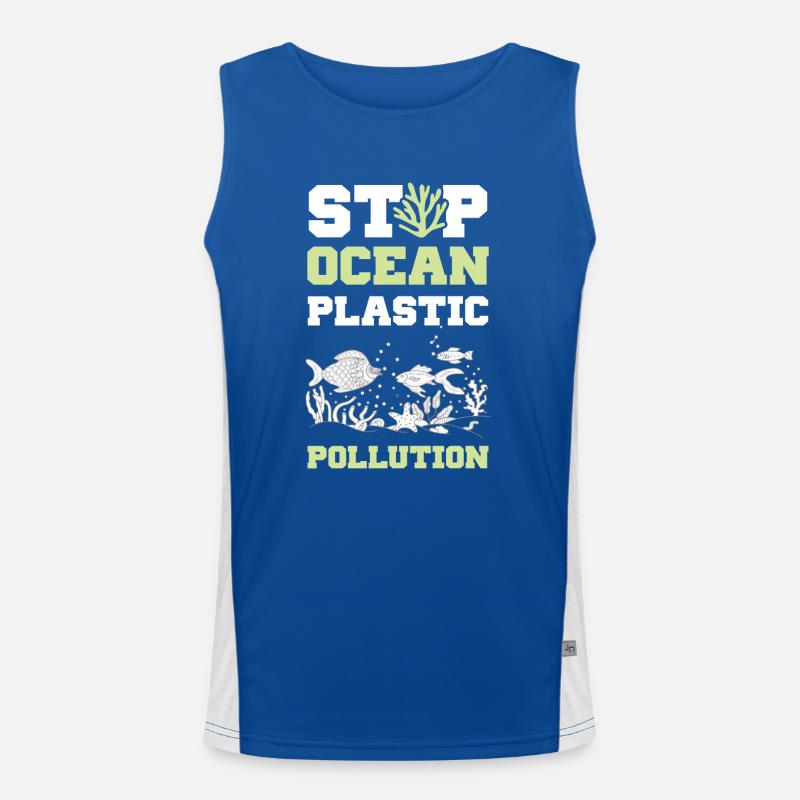 Plastic Save the Ocean Men's Functional Contrast Tank Top 