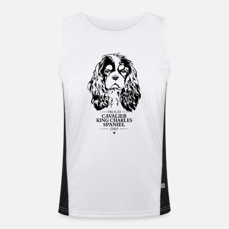 Cavalier King Charles Spaniel Dad Dogs Wilsigns Débardeur respirant contrasté Homme 
