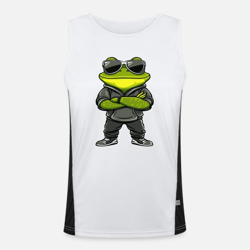 Frosch Comic Cool Funktionelles Kontrast-Tank Top für Männer 
