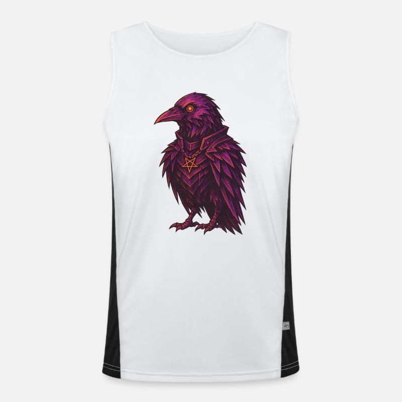 gothic crow/raven Men's Functional Contrast Tank Top 