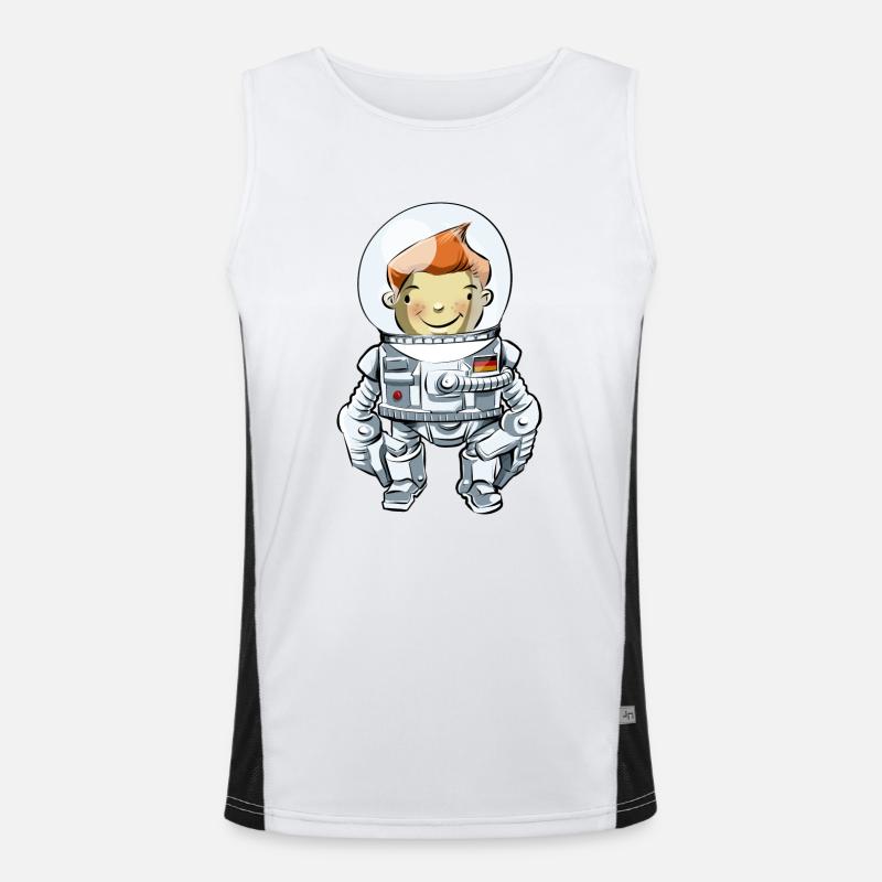 Junger Astronaut Funktionelles Kontrast-Tank Top für Männer 