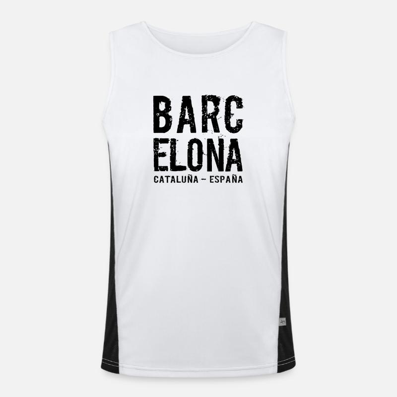 Barcelone, Catalogne, Espagne, Mer Méditerranée Débardeur respirant contrasté Homme 