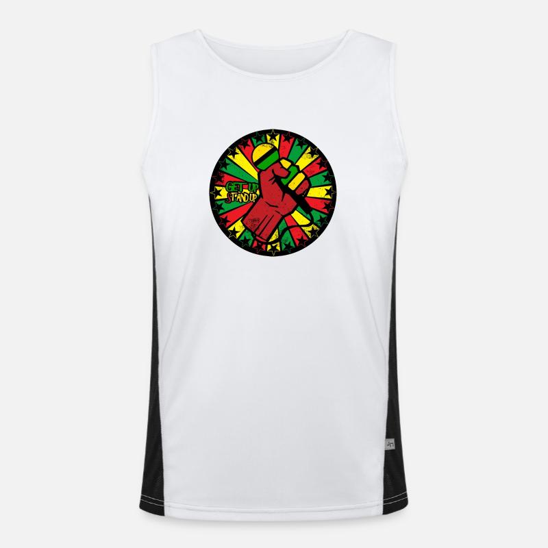 Reggae Funktionelles Kontrast-Tank Top für Männer 
