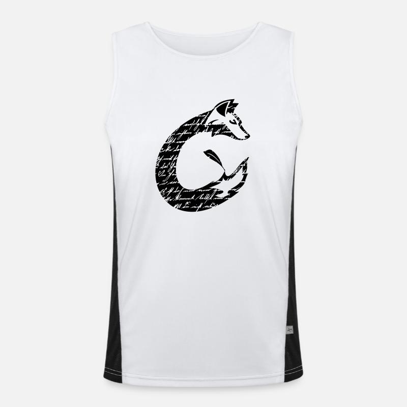 Fuchs font C-shape silhouette, black Men's Functional Contrast Tank Top 