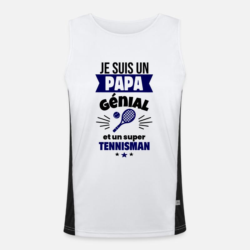 Papa génial & tennisman – idée fête des pères Débardeur respirant contrasté Homme 